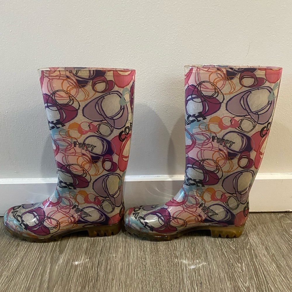 Vintage coach rain boots size 8